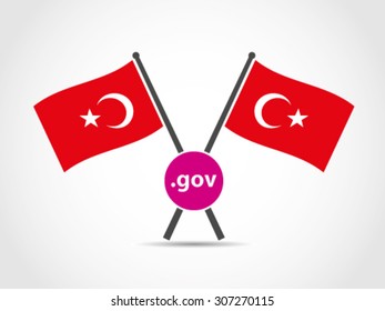 Turkey Crossed Flags Emblem Government
