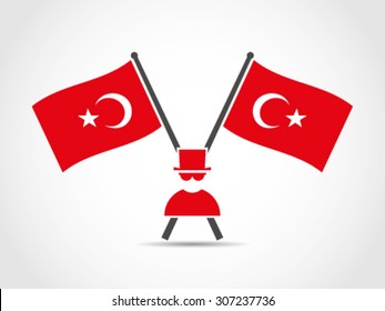 Turkey Crossed Flags Emblem Mafia