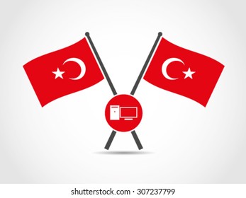 Turkey Crossed Flags Emblem PC