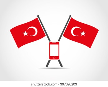Turkey Crossed Flags Emblem Smartphone