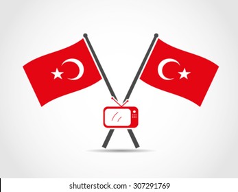 Turkey Crossed Flags Emblem TV