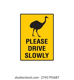 Turkey Crossing Please Drive Slowly Rural Road Warning Sign