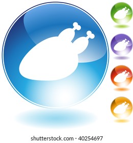 icono de cristal de turquía aislado en un fondo blanco.