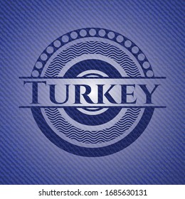 Turkey with denim texture. Vector Illustration. Detailed.