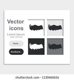 Turkey detailed map placed on web page template flat vector icon.