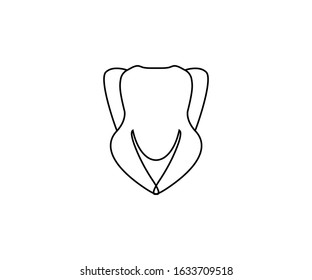 Turkey, dinner icon. Vector illustration, flat design.