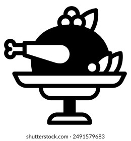 Turkey Dinner thanks giving icon illustration