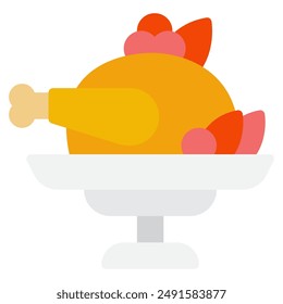 Turkey Dinner thanks giving icon illustration