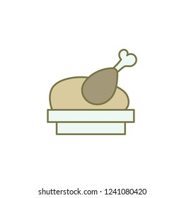 turkey dish vector icon
