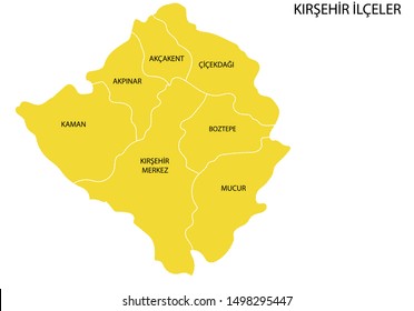 Turkey, Kırşehir district map drawing