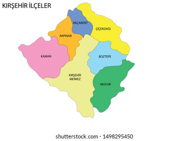 Turkey, Kırşehir district map drawing