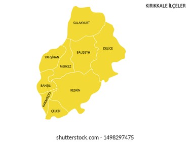 Turkey, Kırıkkale district map drawing