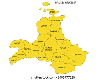 Turkey, Balıkesir district vector drawing