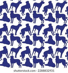 Turkey Dog silhouettes pattern fabric. Elegant, soft seamless background, abstract background with Kangal dog shapes on a white background. Birthday present, simple plain wrapping paper. Clean style