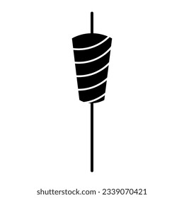 Turkey doner kebab icon, flat trendy style illustration on white background.