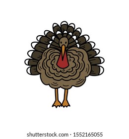 turkey doodle icon, vector illustration