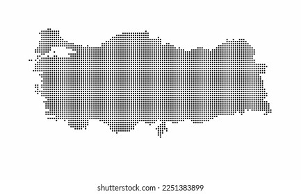 Türkei gepunktete Karte mit Grunge Textur in Punktstil. Abstrakte Vektorgrafik einer Landkarte mit Halbfone-Effekt für Infografik. 