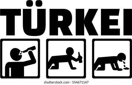 Turkey drinking party vacation. German.