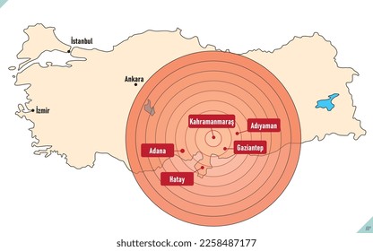 Turkey earthquake. Central fault line. Centerline map of affected and earthquake shaking. Turkey earthquake degree chart and map. Turkey earthquake map, country maps, maps