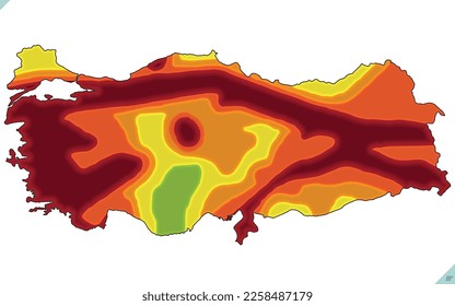 Turkey earthquake. Central fault line. Centerline map of affected and earthquake shaking. Turkey earthquake degree chart and map. Turkey earthquake map, country maps, maps