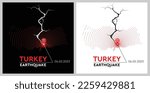 Turkey Earthquake concept on cracked map. vector illustration.