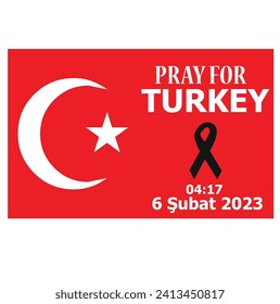 Turkey Earthquake concept on cracked map. vector illustration.