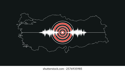 Turkey earthquake map and earthquake signal