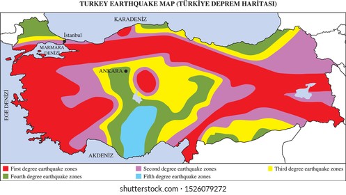 Turkey Earthquake Map, Vector