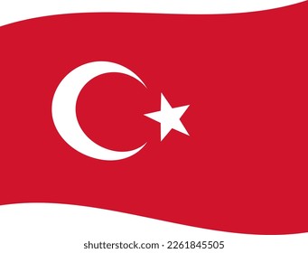 Turkey Earthquake Support! Turkish flag fluttering in the wind