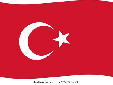 Turkey Earthquake Support! Turkish flag fluttering in the wind