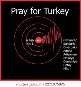 Turkey Earthquake vector illustration. Pray For Turkey, Türkiye. 