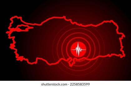 Terremoto en el este de Turquía. Gran terremoto en el mapa.