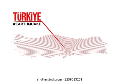 Erdbeben in der Türkei Ost Grosses Erdbeben auf der Karte. Fertiges Vorlagendesign.