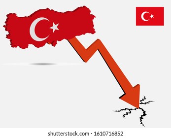 Turkey economic crisis vector illustration Eps 10