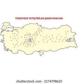 Turkey Economic Geography map - Map of agricultural products grown in Turkey