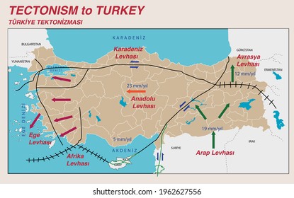 Turkey Economic Geography Map -Turkey Earthquake Maps, Volcano Tectonic