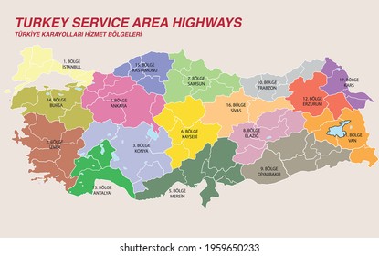 Turkey Economic Geography map - Turkey, a map of the highways service