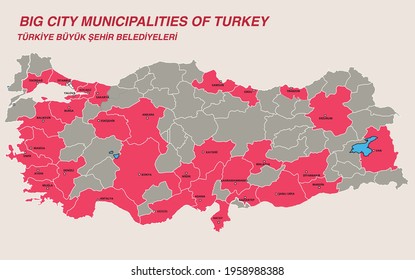 Turkey Economic Geography Map - Turkey Metropolitan Municipalities,