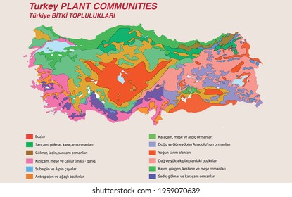 Turkey Economic Geography Map - Plant Communities In Turkey