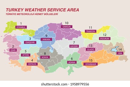 Turkey Economic Geography Map - Turkey Weather Service Area