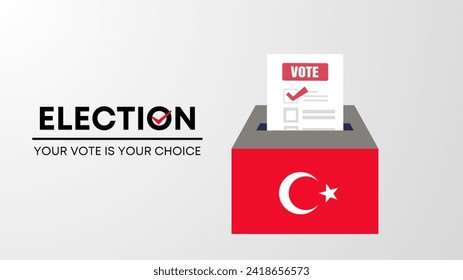 turkey election 2024 concept, democracy, flag. Vector icon illustration