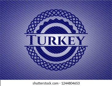 Turkey emblem with denim texture