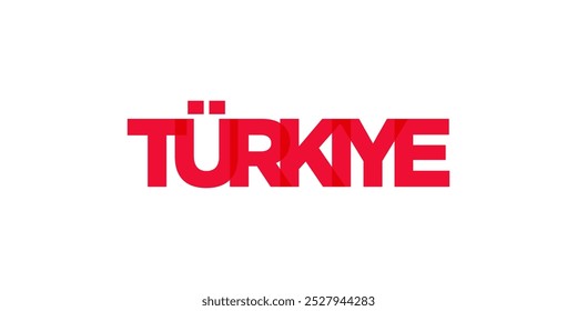 Emblema de Turquía. El diseño presenta un estilo geométrico, Ilustración vectorial con tipografía atrevida en una fuente moderna. El eslogan gráfico.