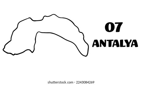 Turkey, empty Antalya map vector