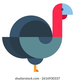 Turkey farm bird in abstract modern geometric style. Creative concept design character. Vector illustration.