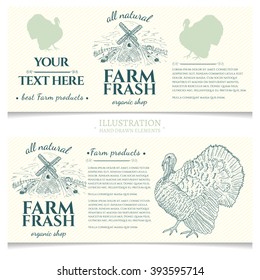 Turkey farm fresh products design template banner 