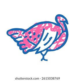 turkey farmland bird doodle icon sketch vector. turkey farmland bird sign. isolated symbol illustration