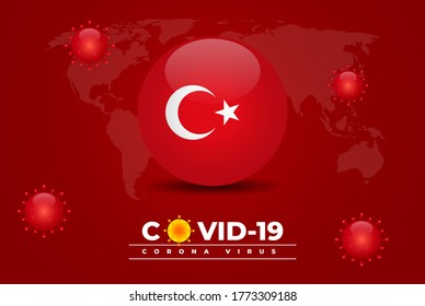Turkey Fight against covid-19. A landing page or banner concept design for multipurpose usage. Corona, Covid-19 Banner, brochure cover, book cover design template.