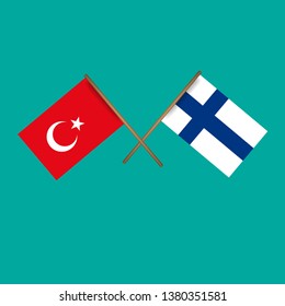 turkey and Finland crossed flags