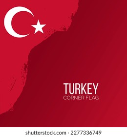 turkey flag abstract brush stroke paint for corner frame background with space or place for text